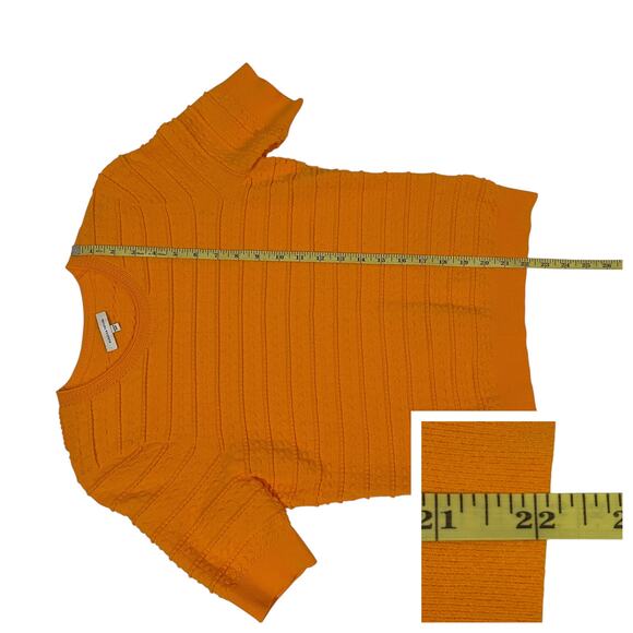 Rebecca Taylor Tech Lace Sweater - Tangerine - Medium - Picture 7 of 15